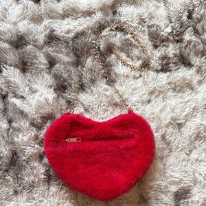 Unique Vintage Red Heart-Shaped Mini Bag